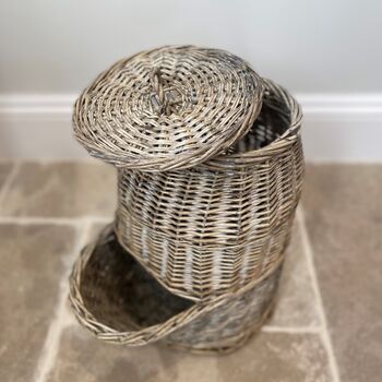 Handmade Willow Potato And Onion Storage Hoppers Set, 6 of 7