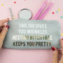 'Resting Bitch Face Keeps You Pretty' Make Up Bag, thumbnail 6 of 9