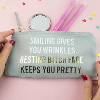 'Resting Bitch Face Keeps You Pretty' Make Up Bag, 6 of 9