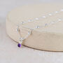 Sterling Silver Birthstone Satellite Chain Anklet, thumbnail 1 of 4