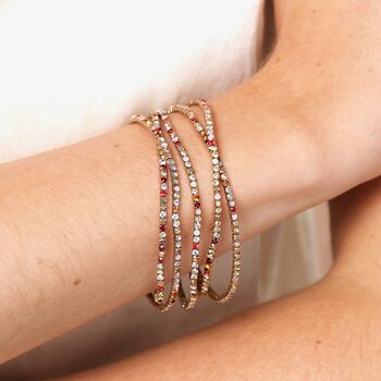 Set Of Five Autumnal Beaded Tennis Bracelet In Gold, 3 of 4