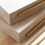 Faux Shagreen Ivory Storage Box With Gold Handle, thumbnail 4 of 4