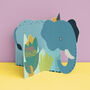 3D Fold Out Elephant Birthday Card, thumbnail 1 of 3