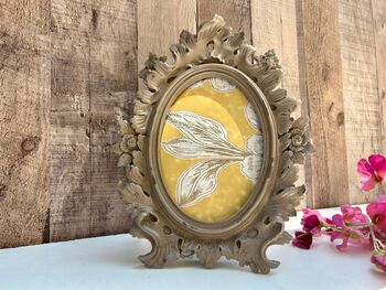 Oval Taupe Photo Frame 6x4 Floral Picture Frame Gift, 4 of 9