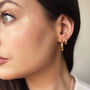 Hand Forged Open Gold Plated Hoop Earrings, thumbnail 1 of 3