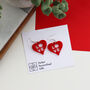 Love Heart Acrylic Red Earrings, thumbnail 2 of 7