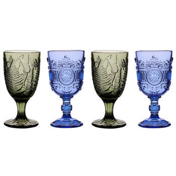 Four Luxury Embossed Wine Glasses, 2 of 4