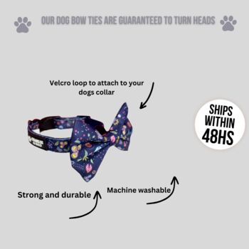 Navy And Pink Floral Dog Harness Set, 8 of 8