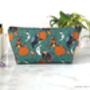 Sun Bear Green Animal Cotton Cosmetic Bag/ Wash Bag, thumbnail 2 of 2