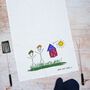 Personalised Hand Drawn Father's Day Tea Towel, thumbnail 1 of 3