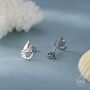 Prawn Stud Earrings In Sterling Silver, thumbnail 2 of 10