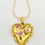 Heart Necklace With Mini Lilies And Crystals, thumbnail 8 of 13
