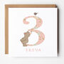 Personalised 3rd Birthday Card In Four Colour Options, thumbnail 1 of 4