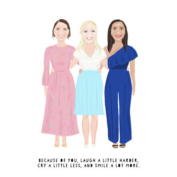 Personalised Friend Portrait Illustration, 7 of 8