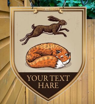 Fox And Hare Personalised Pub Sign/Bar Sign/Man Cave, 5 of 8