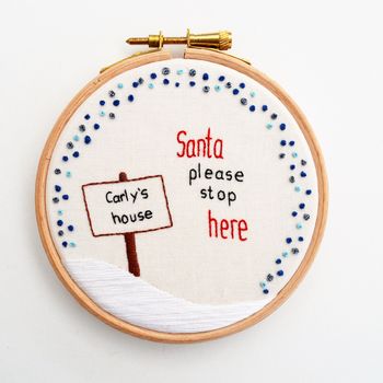 Santa Stop Here Personalised Christmas Decoration, 2 of 3
