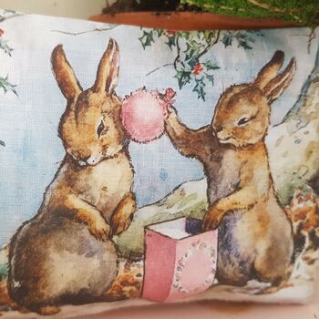 Christmas Bunny Illustration Fragranced Fabric Sachet, 3 of 5