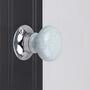 G Decor Crackle Glaze Handcrafted Soft Grey Ceramic Mortice Door Handles Set – Internal Turning Knobs With Chrome Base For Bedroom And Interior Doors, thumbnail 2 of 5
