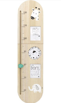 Nursery Room Wooden Height Chart, Safari Animals, Christmas Gift, 2 of 5