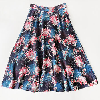Annie Linen Blend Midi Skirt Koi Print, 2 of 8