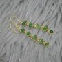 Green Tsavorite Garnet Gold Earrings: Long Earrings, thumbnail 3 of 5