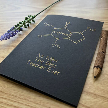 Personalised Coffee Molecule Chemistry Teacher Card, 5 of 9