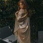 Light Gold Viscose Metallic Kimono Beach Cover Up, thumbnail 3 of 3