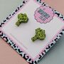 Green Broccoli Glitter Resin Stud Earrings, thumbnail 4 of 4