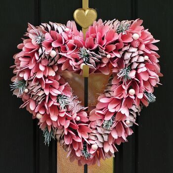 Pink Petals Heart Shaped Wreath, 3 of 7
