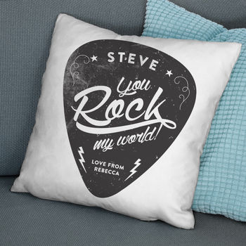 'You Rock My World' Personalised Cushion, 5 of 7
