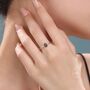Sterling Silver Delicate Black Onyx Oval Ring, thumbnail 2 of 12