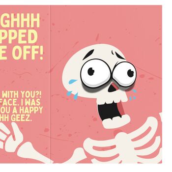 Hilarious Screaming And Shaking 3D Skeleton Face Funny Birthday Pop Up Sound Card, 9 of 11