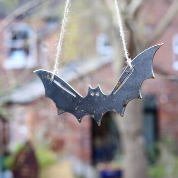 Rusty Bat Hanging Garden Art Decoration, 2 of 7