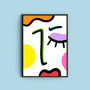 'Abstract Face' Colourful Art Print, thumbnail 2 of 2