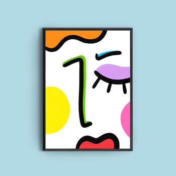 'Abstract Face' Colourful Art Print, 2 of 2