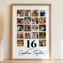 Personalised 16th Birthday Photo Collage, 16th Birthday Gift, thumbnail 1 of 6
