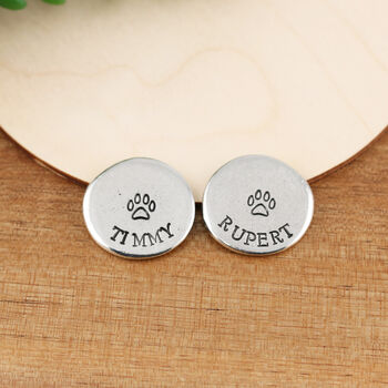 Personalised Paw Print Dog Lovers Pewter Pebble, 8 of 10