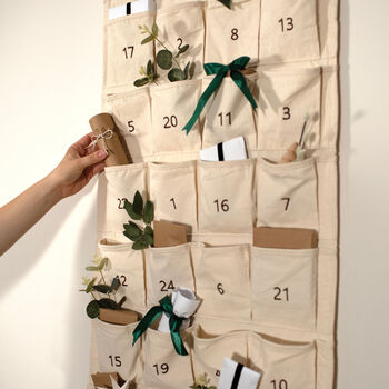 Personalised Canvas Advent Calendar Embroidered, 5 of 12