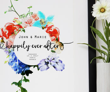 Personalised Happily Ever After Engagement Print, 2 of 3