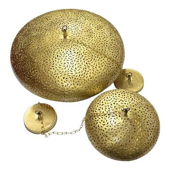 Hand Perforated Moroccan Brass Pendant Lamp | Artisanal Made, 9 of 12