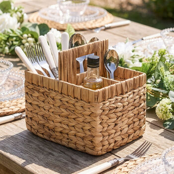 Personalised Vintage Woven Cutlery Gift Basket, 3 of 7