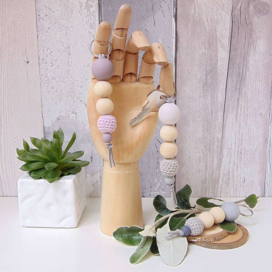 Wooden Bead Keyring By Little Bird Designs
