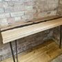 Oak Resin River Console Table With Hairpin Legs, thumbnail 3 of 12