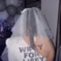 Wifey For Lifey Crystal Letter Embellishment Bow Veil, thumbnail 2 of 2