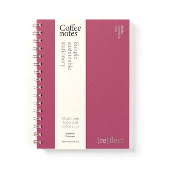 Coffee Notes Recycled Coffee Cups A5 Medio Wirobound Notebooks, 10 of 11