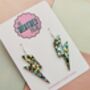 Large Aqua Lightning Bolt Earrings / Oversized Teal Statement / Mermaid Core Jewellery / Large Electric Blue Dangles, thumbnail 3 of 6