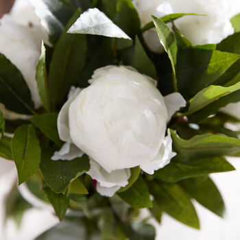 White Peonies In Globe Vase, 3 of 4