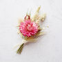 'Flamingo' Pink Dried Flower Buttonhole Corsage, thumbnail 2 of 6