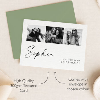 Bridesmaid Proposal Card With Photos, 2 of 12