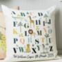 Personalised Safari Animals Alphabet Cushion Cover, thumbnail 1 of 4